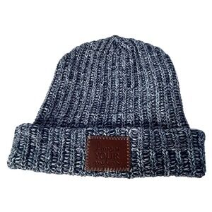 Love Your Melon Speckled Knit Beanie Hat‎ Blue White